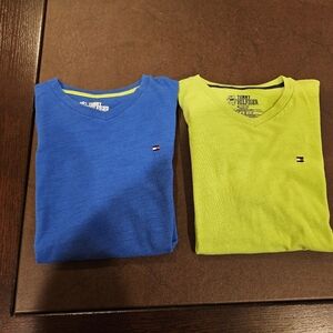 Pair of used Tommy Hilfiger v neck youth medium t-shirts